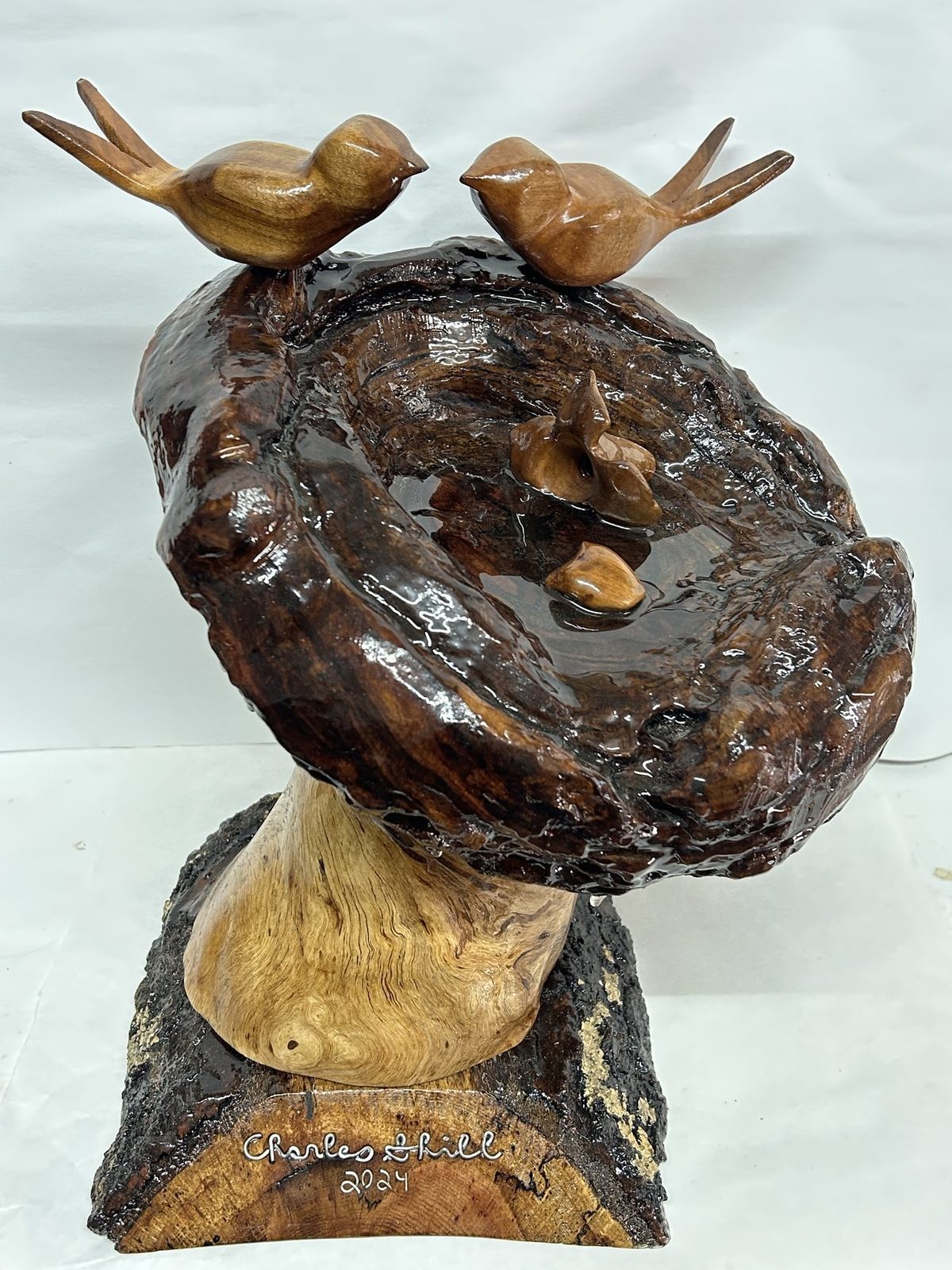 Mushroom Bird Bath sculpture