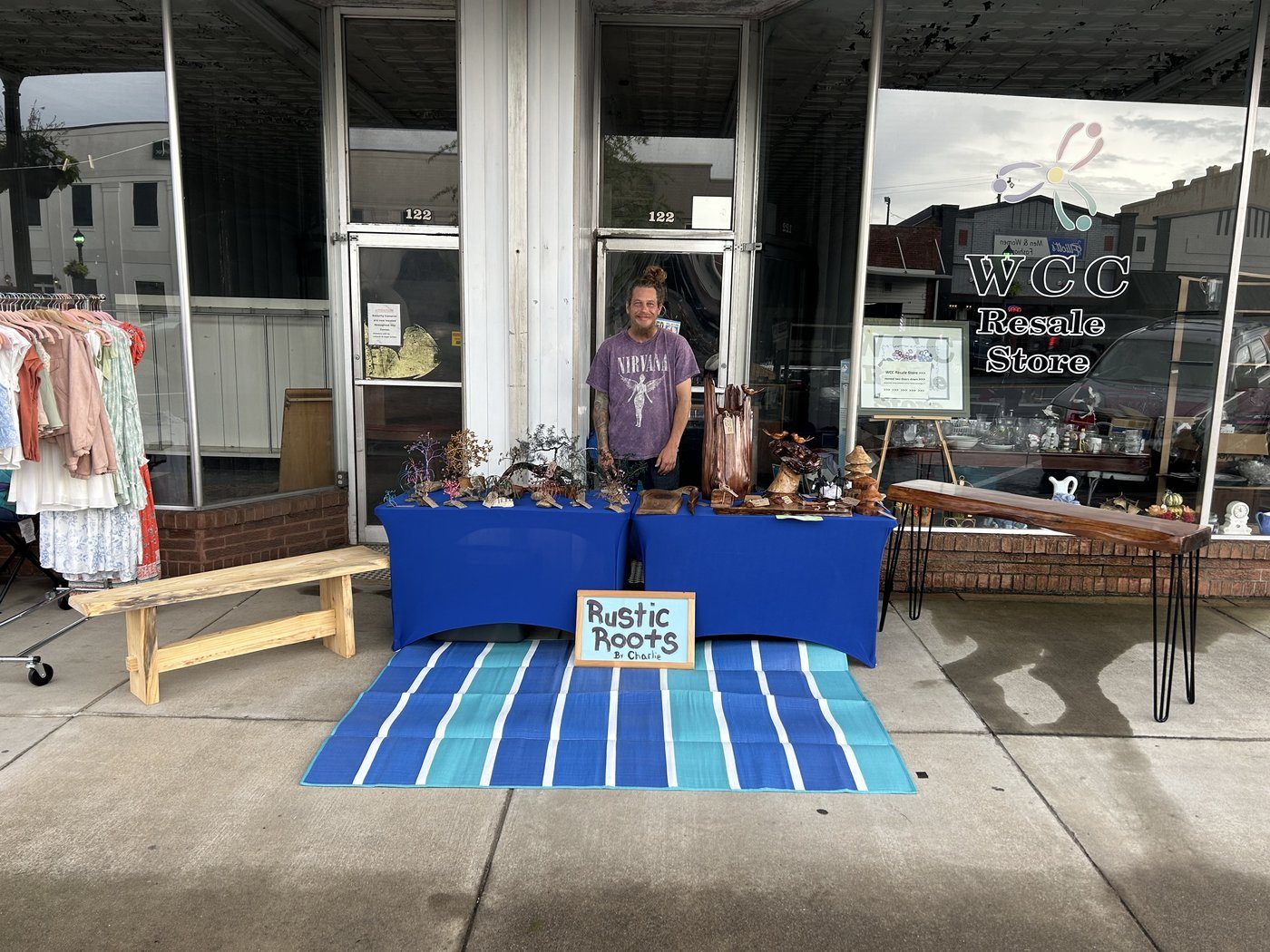 Charlie at his market booth