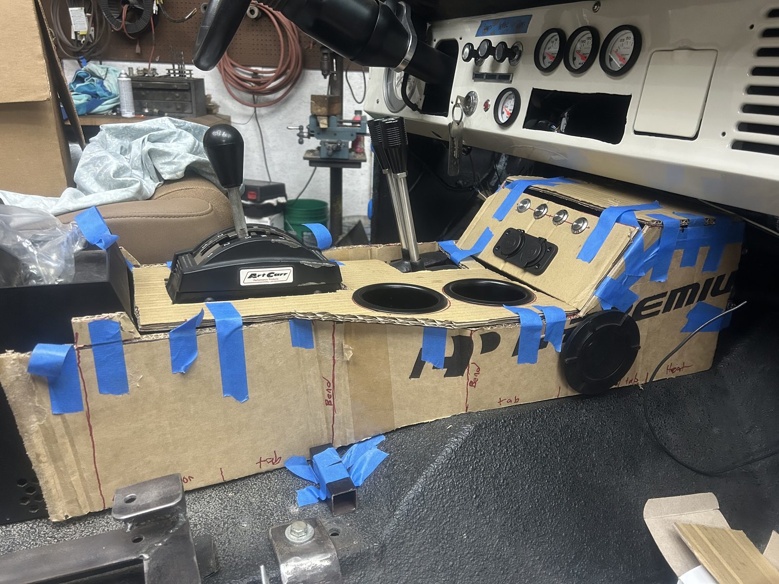 Mocked up in cardboard first
