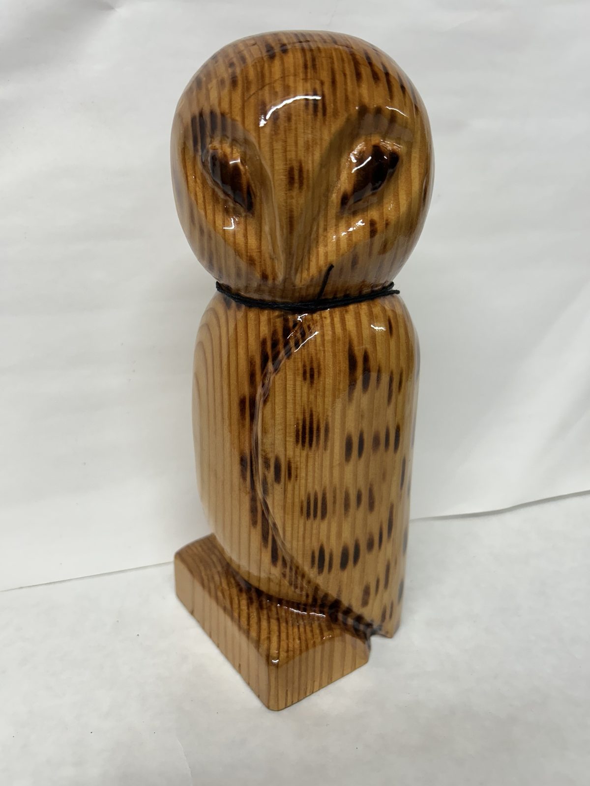 Carved pine owl